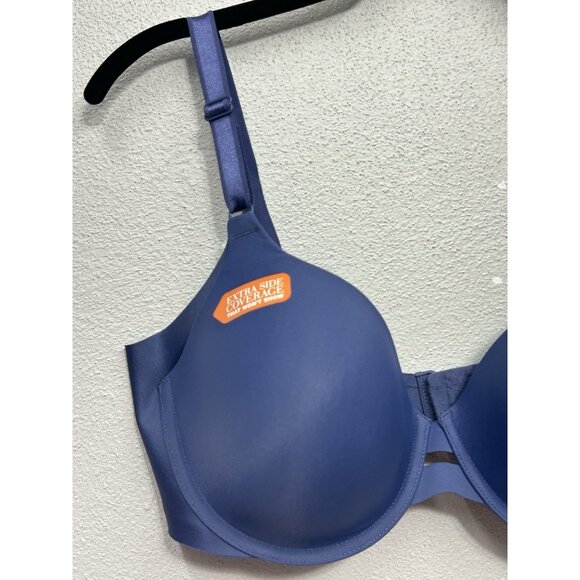 Warners Blissful Benefits Bra Size 38C Blue Underarm Smoothing Underwire NEW - Picture 5 of 8